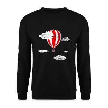 Montgolfière Ballon Nuages Cadeau - Sweat-shirt Unisexe - noir - Devant - Alina (178cm) & Michal (187cm)