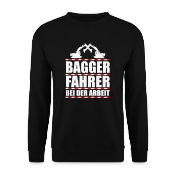 Excavator Driving Excavator Construction Machinery - Unisex Sweatshirt - black - Front - Alina (178cm) & Michal (187cm)