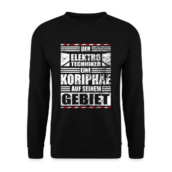 Elektrotechniker Lustiger Spruch - Unisex Pullover - Schwarz - Vorne - Alina (178cm) & Michal (187cm)