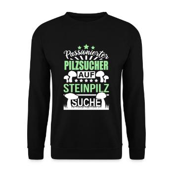 Pilzsucher Pilze Sammeln Steinpilze - Unisex Pullover - Schwarz - Vorne - Alina (178cm) & Michal (187cm)