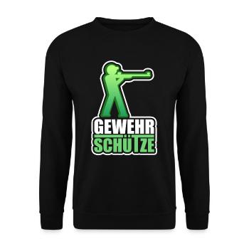Gewehrschütze Sportschießen Schütze - Unisex Pullover - Schwarz - Vorne - Alina (178cm) & Michal (187cm)
