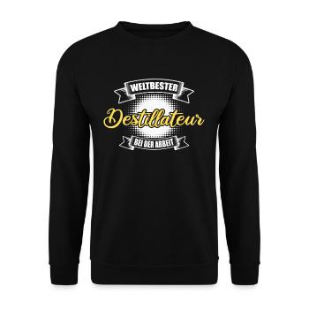 Destillateur Destillieren - Unisex Pullover - Schwarz - Vorne - Alina (178cm) & Michal (187cm)