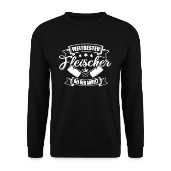 Fleischer Metzger Schlachter - Unisex Pullover - Schwarz - Vorne - Alina (178cm) & Michal (187cm)
