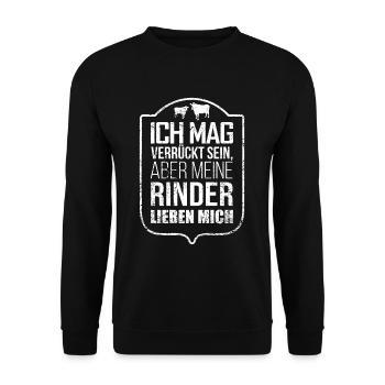 Rind Rinder Rinderhalter Geschenkidee - Unisex Pullover - Schwarz - Vorne - Alina (178cm) & Michal (187cm)