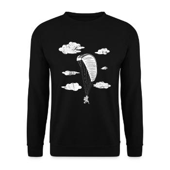 Paraglider paraglider pilot gift - Unisex Sweatshirt - black - Front - Alina (178cm) & Michal (187cm)