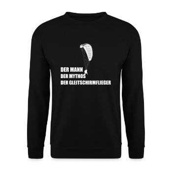 Gleitschirmflieger Paraglider Gleitschirm - Unisex Pullover - Schwarz - Vorne - Alina (178cm) & Michal (187cm)