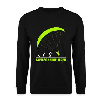 Gleitschirmfliegen Evolution - Unisex Pullover - Schwarz - Vorne - Alina (178cm) & Michal (187cm)