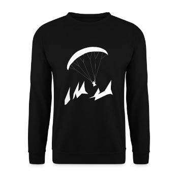 Paragliding Gleitschirm Alpen - Unisex Pullover - Schwarz - Vorne - Alina (178cm) & Michal (187cm)