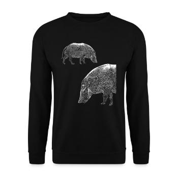 Paintbrush pig River pig Gift idea - Unisex Sweatshirt - black - Front - Alina (178cm) & Michal (187cm)
