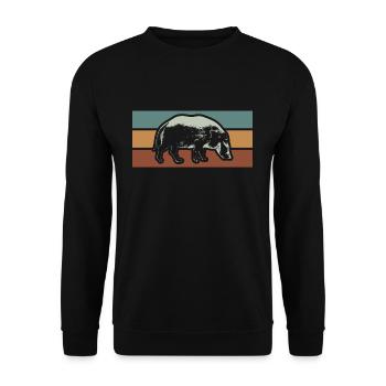 Pinceau porc cochon sanglier afrique - Sweat-shirt Unisexe - noir - Devant - Alina (178cm) & Michal (187cm)