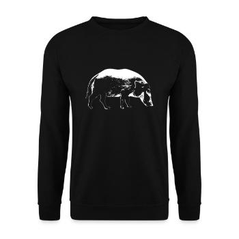 Sanglier Sanglier - Sweat-shirt Unisexe - noir - Devant - Alina (178cm) & Michal (187cm)