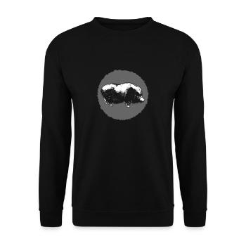 Hanging-bellyed pig pig - Unisex Sweatshirt - black - Front - Alina (178cm) & Michal (187cm)