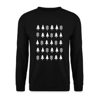 Vintage fir-tree Christmas tree - Unisex Sweatshirt - black - Front - Alina (178cm) & Michal (187cm)