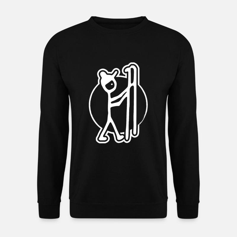 Lustiger Skifahrer Skifahren - Unisex Pullover - Schwarz