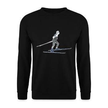 Cross-country skiers skating - Unisex Sweatshirt - black - Front - Alina (178cm) & Michal (187cm)