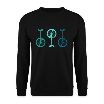 Vintage Einräder Einrad - Unisex Pullover - Schwarz - Vorne - Alina (178cm) & Michal (187cm)
