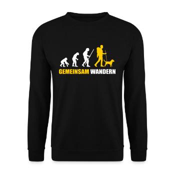 Hund Wandern Evolution - Unisex Pullover - Schwarz - Vorne - Alina (178cm) & Michal (187cm)