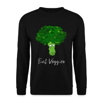 Mangez des légumes brocoli légumes - Sweat-shirt Unisexe - noir - Devant - Alina (178cm) & Michal (187cm)