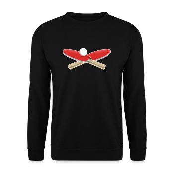 Table tennis racket with table tennis ball - Unisex Sweatshirt - black - Front - Alina (178cm) & Michal (187cm)