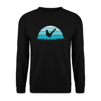 Sprungbrett Turmspringen - Unisex Pullover - Schwarz - Vorne - Alina (178cm) & Michal (187cm)