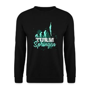 Vintage Wasserspringen Geschenk - Unisex Pullover - Schwarz - Vorne - Alina (178cm) & Michal (187cm)