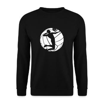 Retro Volleyball Volleyballspieler Beachvolleyball - Unisex Pullover - Schwarz - Vorne - Alina (178cm) & Michal (187cm)