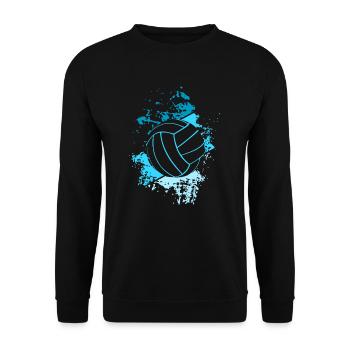 Retro Volleyballspieler Volleyball - Unisex Pullover - Schwarz - Vorne - Alina (178cm) & Michal (187cm)