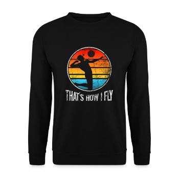 Volleyballer Volleyball - Unisex Pullover - Schwarz - Vorne - Alina (178cm) & Michal (187cm)
