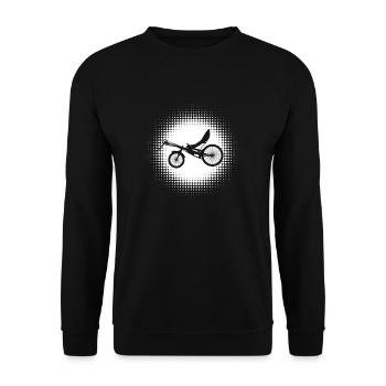 Retro Liegerad Fahrrad - Unisex Pullover - Schwarz - Vorne - Alina (178cm) & Michal (187cm)