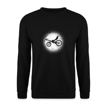 Retro Liegerad Fahrrad - Unisex Pullover - Schwarz - Vorne - Alina (178cm) & Michal (187cm)