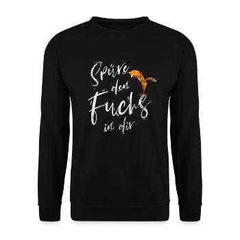 Vintage Fuchs - Unisex Pullover - Schwarz - Vorne - Alina (178cm) & Michal (187cm)