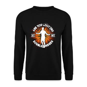 Seilspringer jump rope jump rope - Unisex Sweatshirt - black - Front - Alina (178cm) & Michal (187cm)