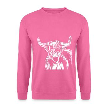 Boeuf Great Highland Cattle - Sweat-shirt Unisexe - rose - Devant