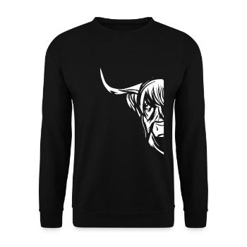 Vintage highland cattle beef horns - Unisex Sweatshirt - black - Front - Alina (178cm) & Michal (187cm)