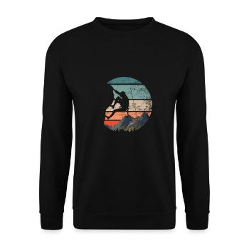 Cadeau de rocher boulderer vintage - Sweat-shirt Unisexe - noir - Devant - Alina (178cm) & Michal (187cm)