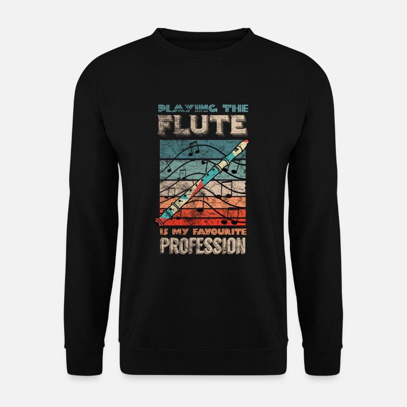 Vintage Blockflöte - Unisex Pullover - Schwarz