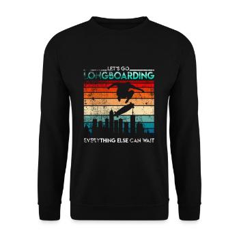 Longboarder rétro longboard - Sweat-shirt Unisexe - noir - Devant - Alina (178cm) & Michal (187cm)