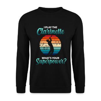 Clarinet player clarinet - Unisex Sweatshirt - black - Front - Alina (178cm) & Michal (187cm)
