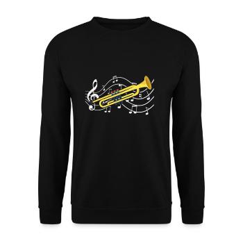 Trompete - Unisex Pullover - Schwarz - Vorne - Alina (178cm) & Michal (187cm)