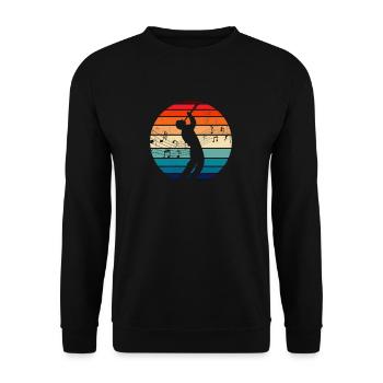 Klarinettist Klarinette - Unisex Pullover - Schwarz - Vorne - Alina (178cm) & Michal (187cm)
