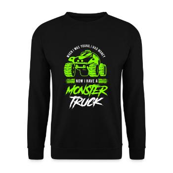 I have a monster truck - Unisex Sweatshirt - black - Front - Alina (178cm) & Michal (187cm)