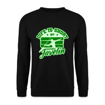 Speerwerfen Speerwurf - Unisex Pullover - Schwarz - Vorne - Alina (178cm) & Michal (187cm)