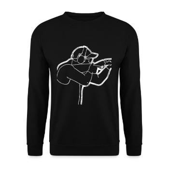 Tontaubenschießen Trapschießen Sportschütze Gesche - Unisex Pullover - Schwarz - Vorne - Alina (178cm) & Michal (187cm)