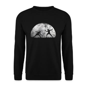Moon fencing fencing duel - Unisex Sweatshirt - black - Front - Alina (178cm) & Michal (187cm)