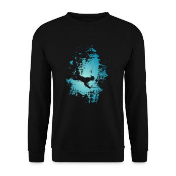 Diver spear spearfishing - Unisex Sweatshirt - black - Front - Alina (178cm) & Michal (187cm)