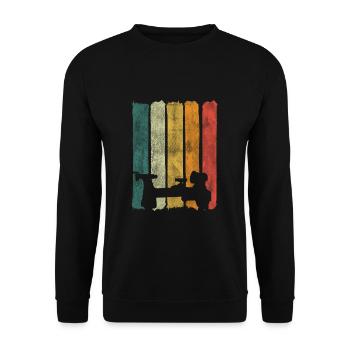 Retro beam wood lathe woodturner illustration - Unisex Sweatshirt - black - Front - Alina (178cm) & Michal (187cm)