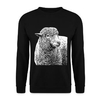 Merino sheep buck Groß Weis - Unisex Sweatshirt - black - Front - Alina (178cm) & Michal (187cm)