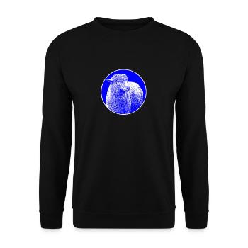 Merinoschaf Schafbock - Unisex Pullover - Schwarz - Vorne - Alina (178cm) & Michal (187cm)