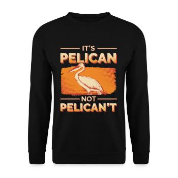 Pelikan Spruch - Unisex Pullover - Schwarz - Vorne - Alina (178cm) & Michal (187cm)