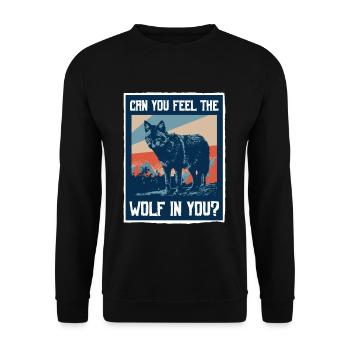Wolf Spruch - Unisex Pullover - Schwarz - Vorne - Alina (178cm) & Michal (187cm)